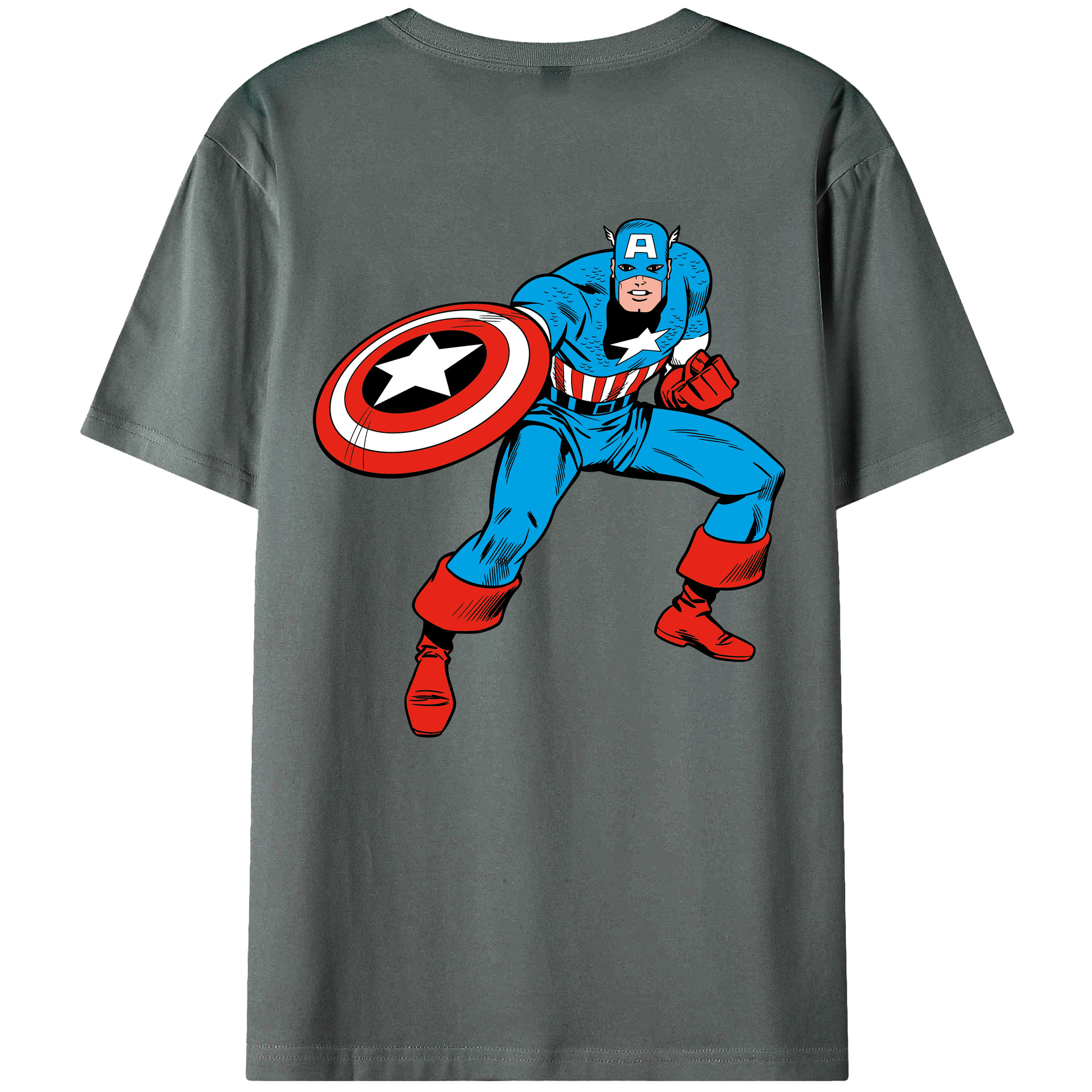 （画像用） アベンジャーズ The Avengers 綿100％ メンズ半袖Tシャツ（バックプリント） 通気性